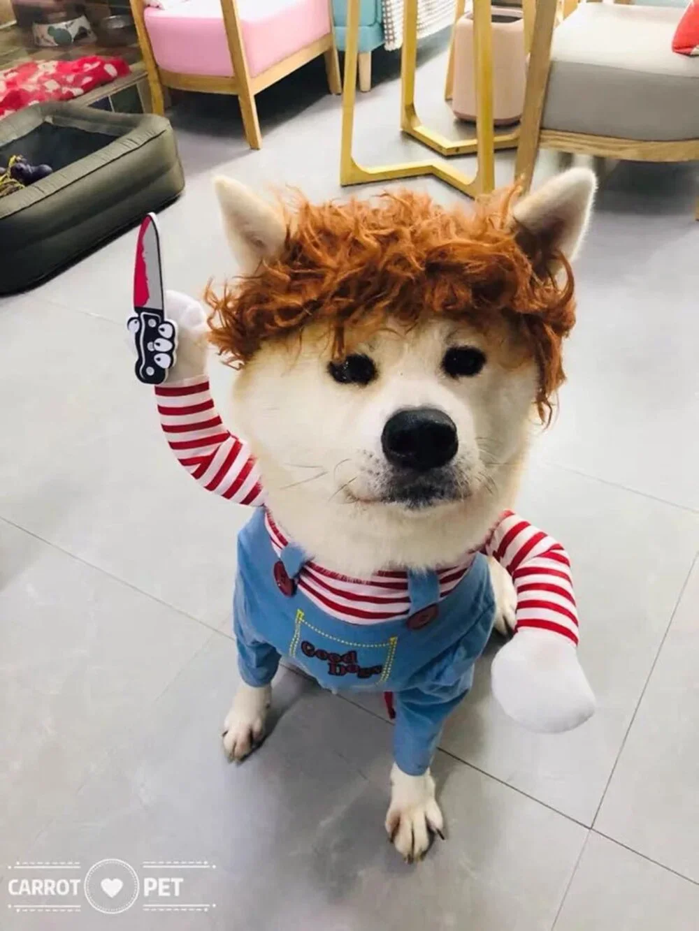 Pet Deadly Doll Dog Funny Clothes Party Costume Cosplay Halloween Christmas